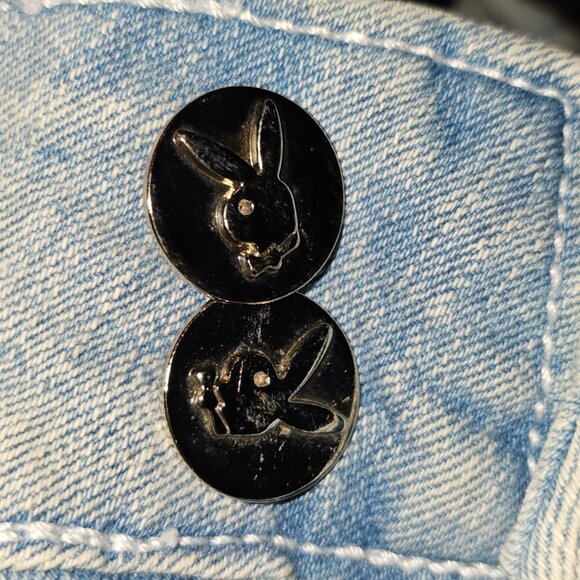 Vintage Playboy Bunny Light Wash Jeans – Size 7/8 (27) – Y2K Style - Picture 5 of 10